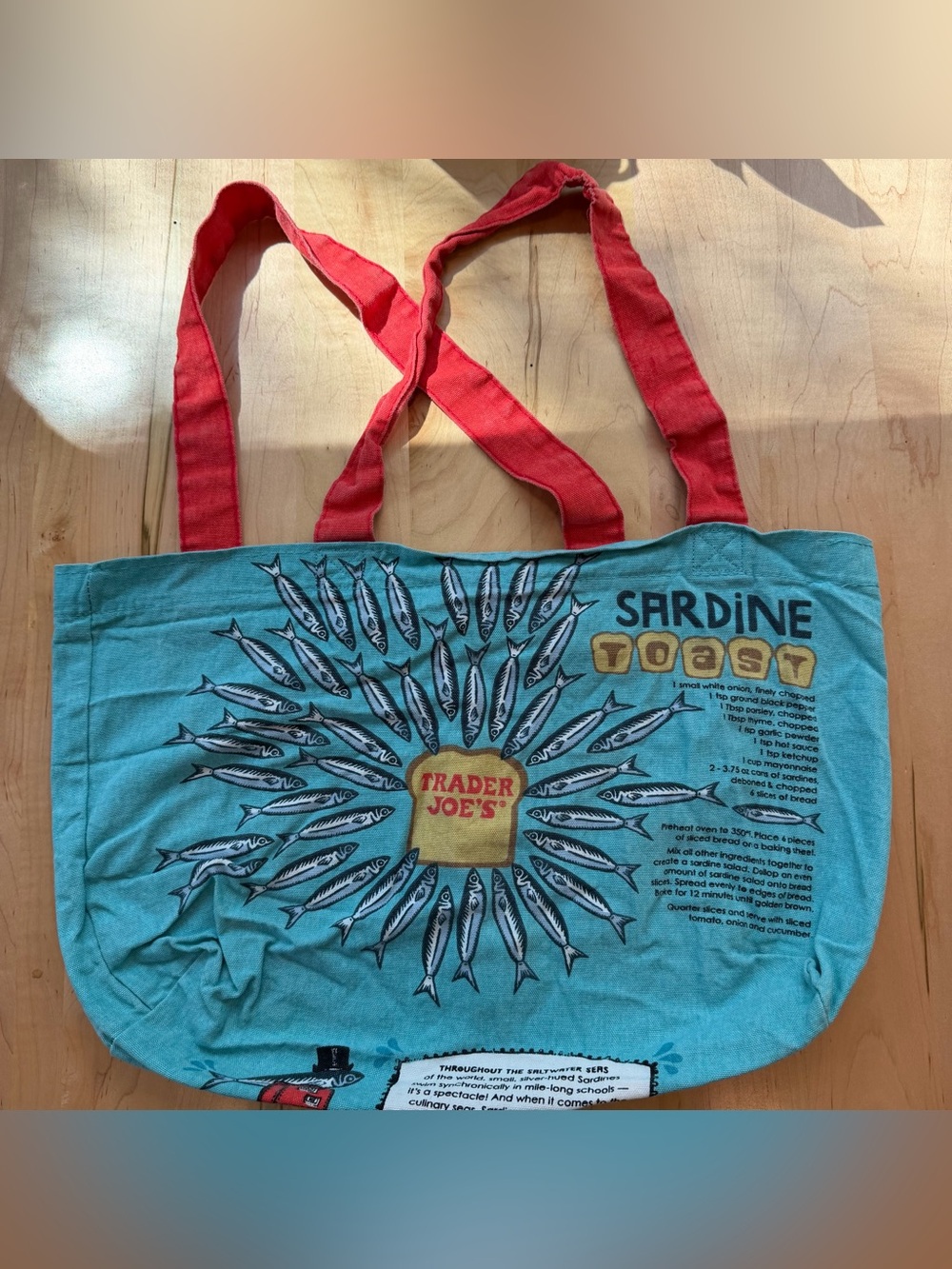 Trader Joe's Sardines Canvas Tote - Picture 2 of 3